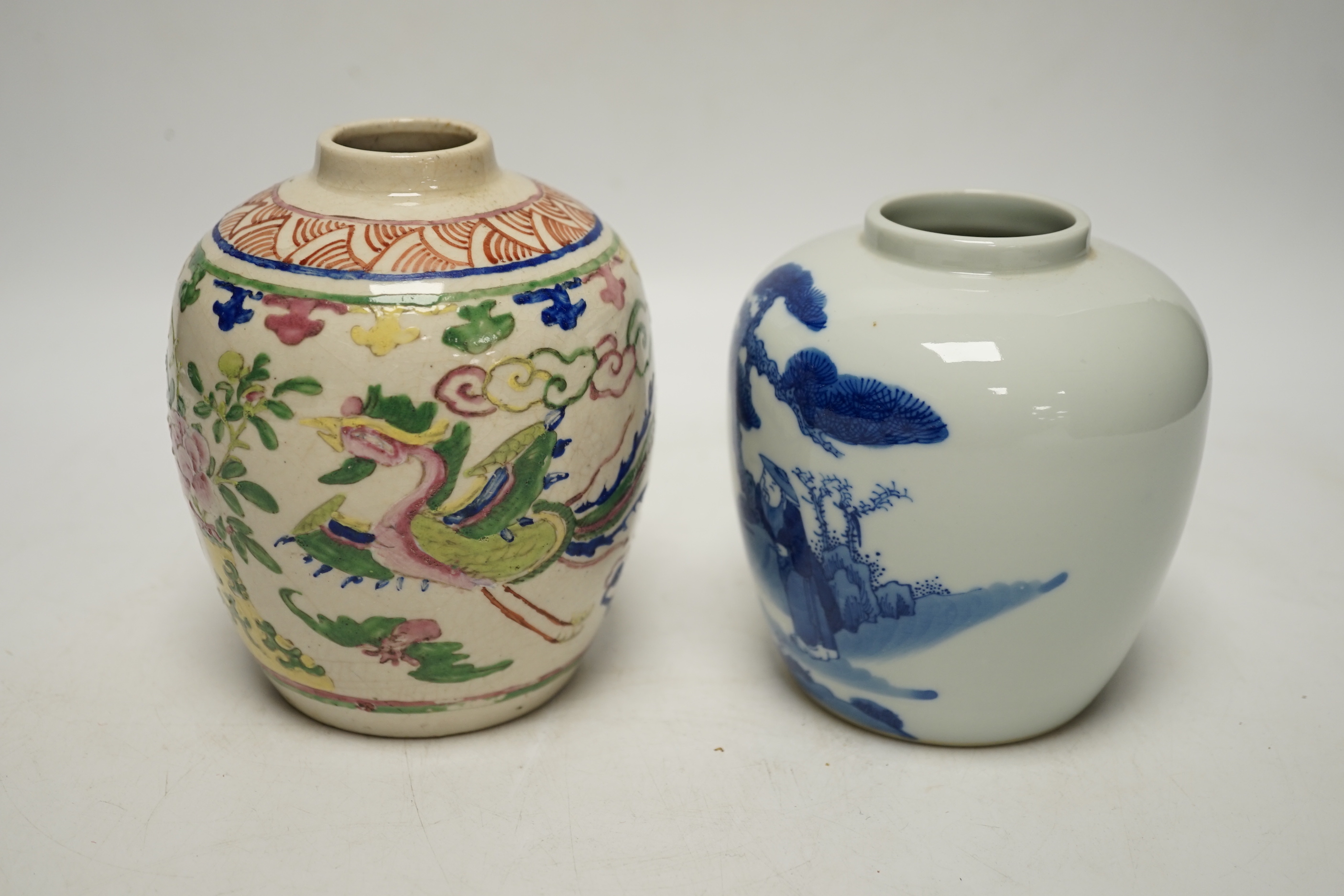 Two Chinese jars tallest 14cm